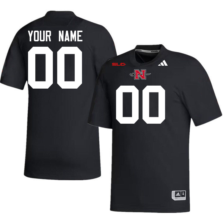 Custom Nicholls Colonels Name And Number Football Jerseys-Black
